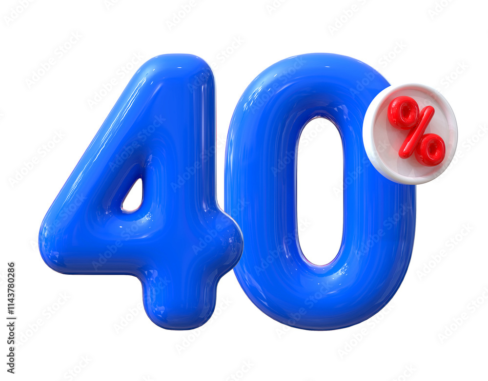 40 Percent Blue Balloon offer in 3d 40 Percent Blue Balloon offer in 3d