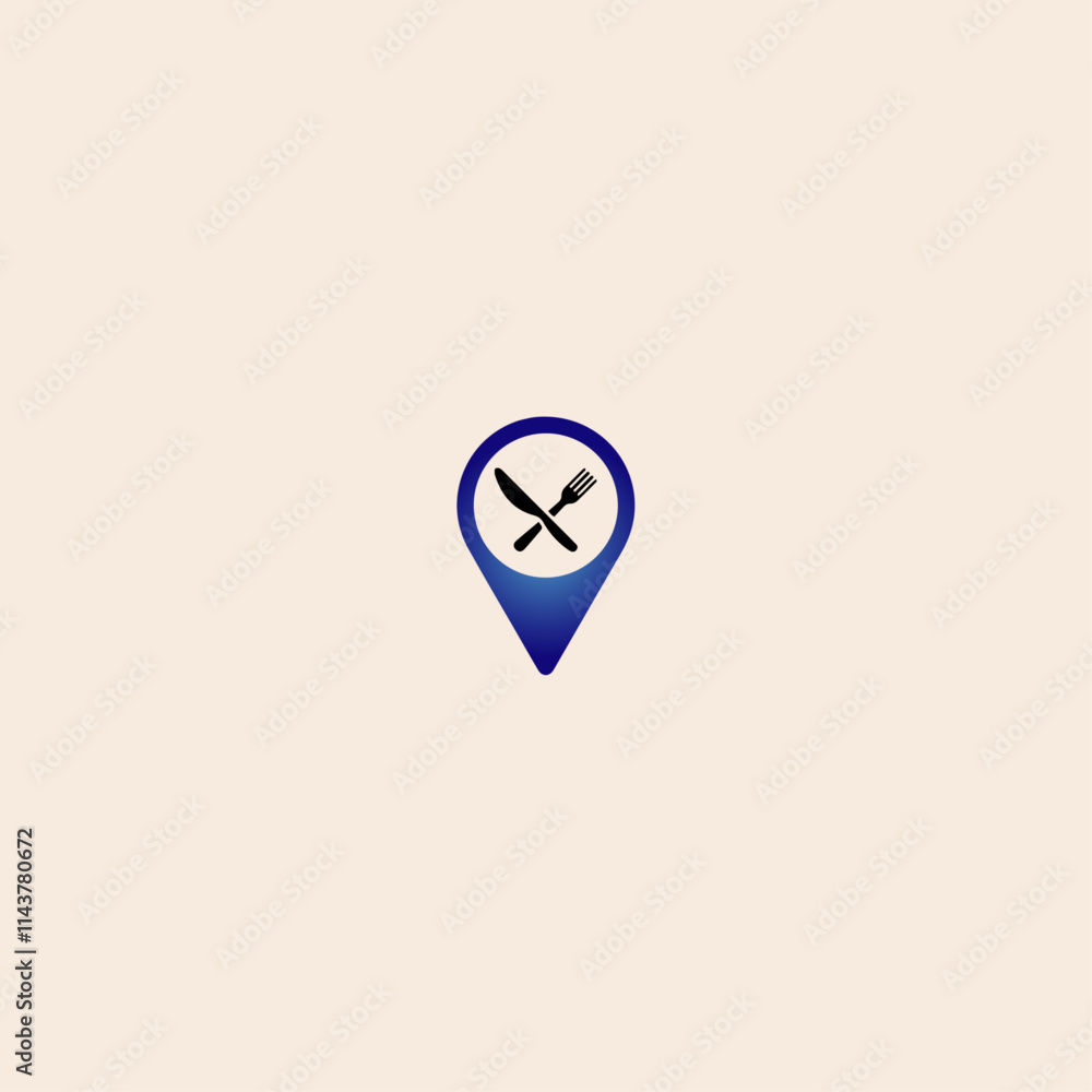 Restaurant location icon flat vector design. Restaurant location icon flat vector design.