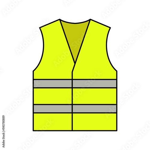 Reflective Safety Vest, High-visibility vest with reflective stripes, used for construction or road safety.