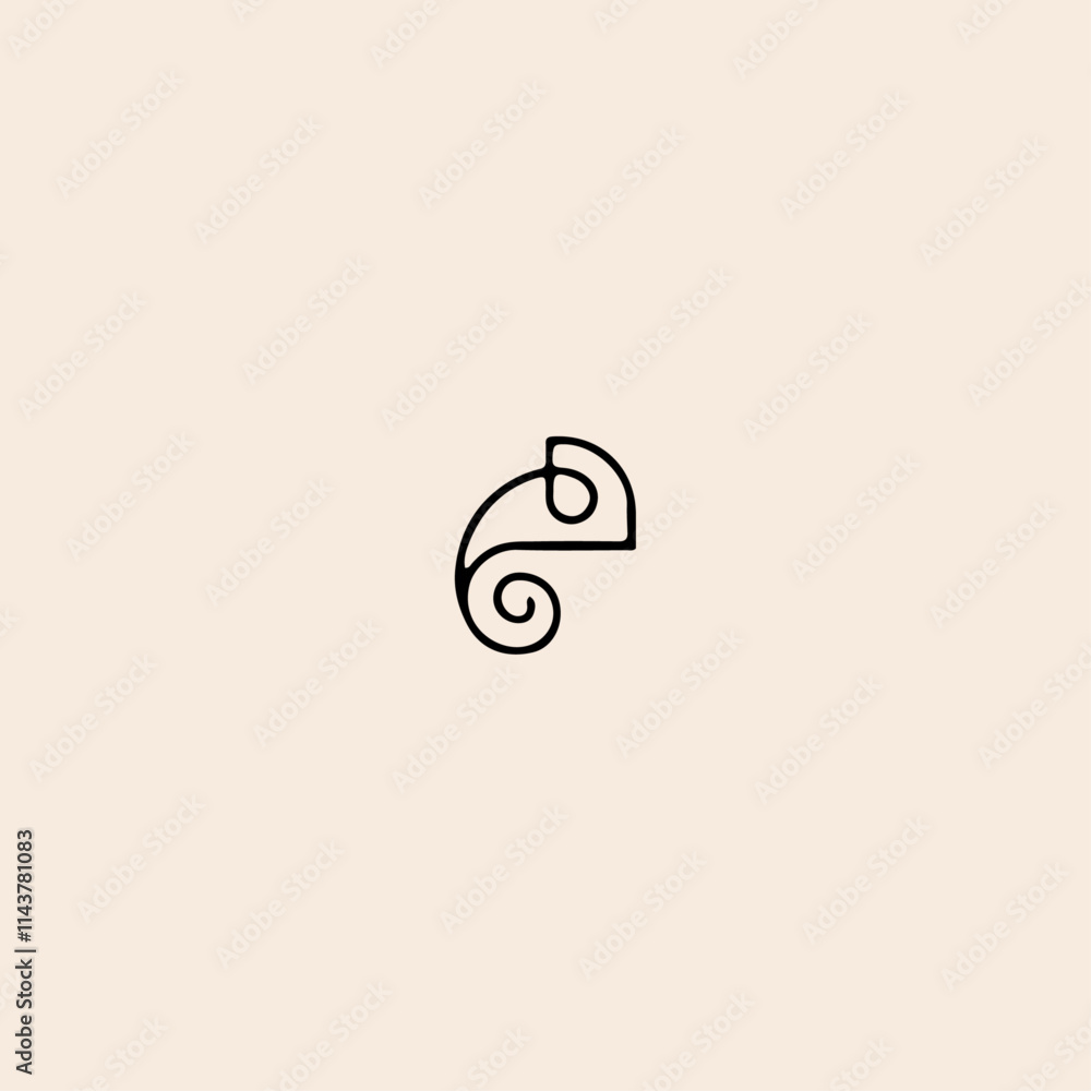 Obraz premium Simple modern Chameleon logo icon flat vector design.
