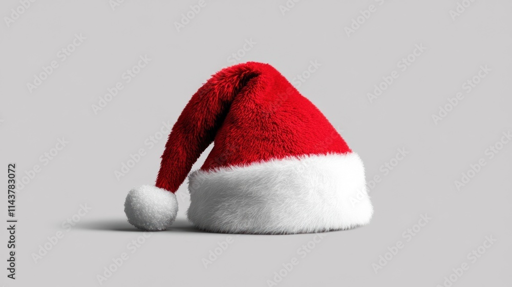 Classic Santa Claus hat on a plain gray background. Classic Santa Claus hat on a plain gray background.