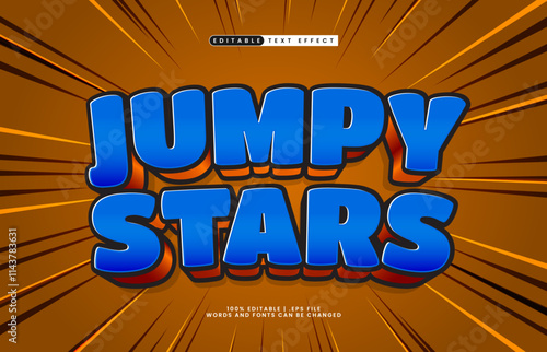 jumpy stars editable text effect with a kids and game text style