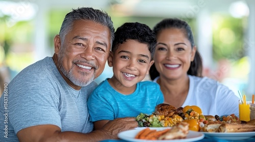 family members   grandparents parents and child   sharing a meal together and expressing happiness love and strong family bonds in a comfortable domestic setting