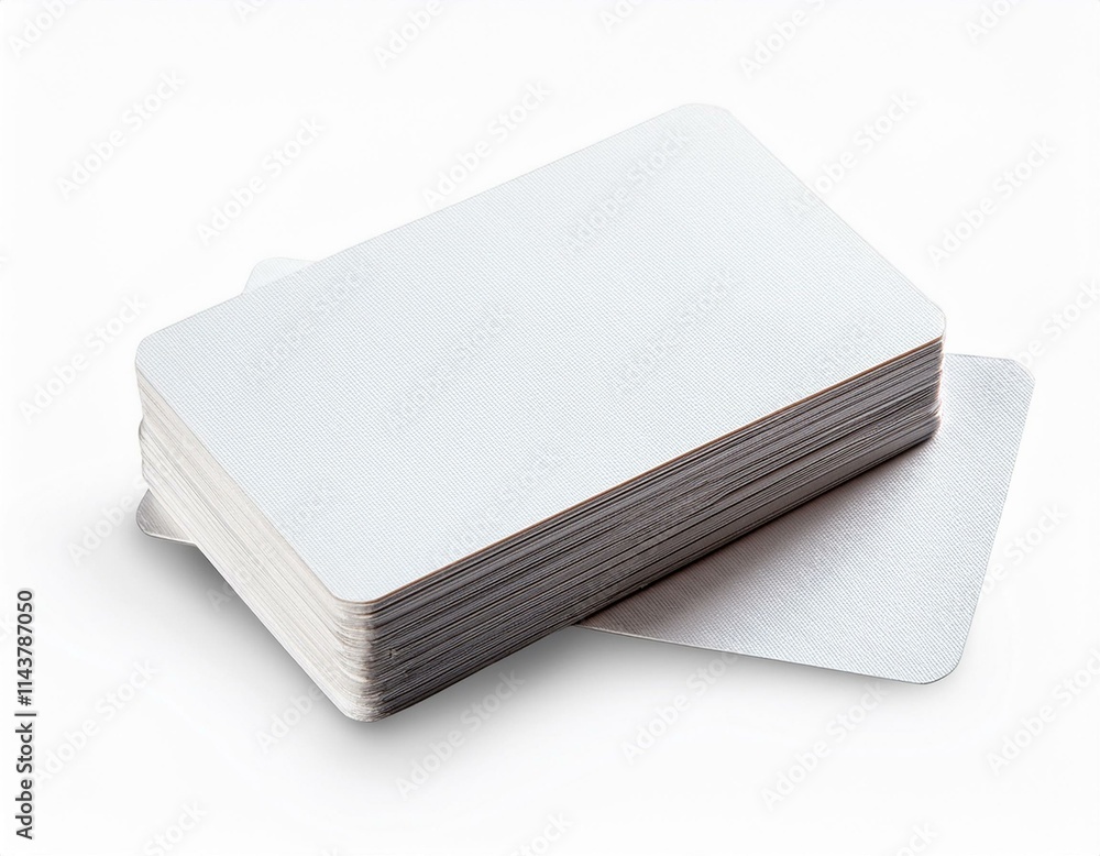 Plastic or paper white business card isolated on transparent background. Generated image Plastic or paper white business card isolated on transparent background. Generated image