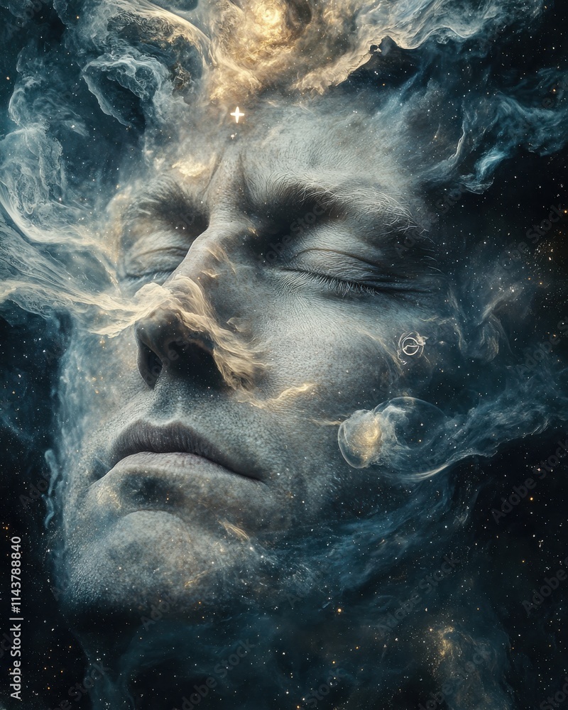 Surreal contemplation of a politician with cosmic elements illustrating the connection between governance and the universe Surreal contemplation of a politician with cosmic elements illustrating the connection between governance and the universe