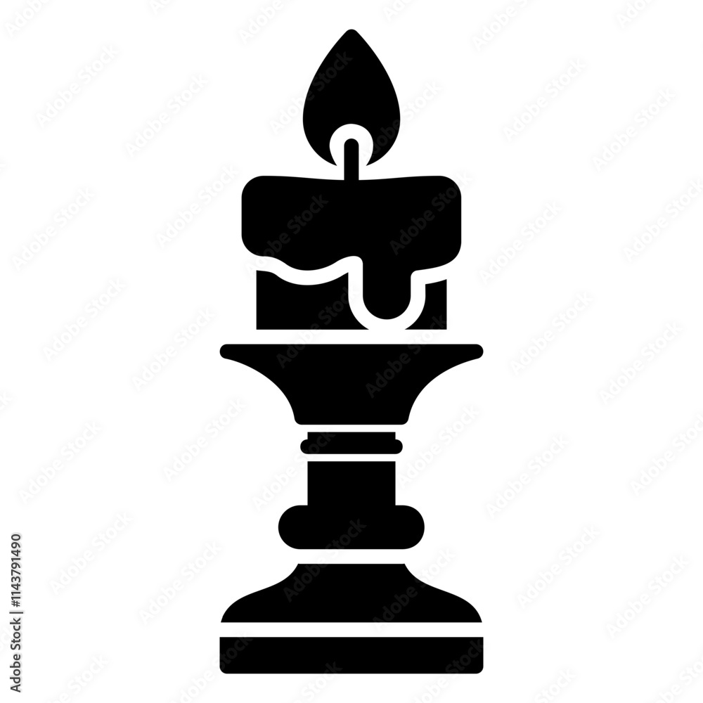 Candle light icon with stand Candle light icon with stand