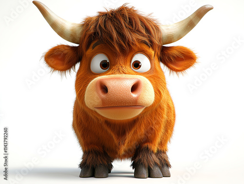 Angry 3D bull character photo