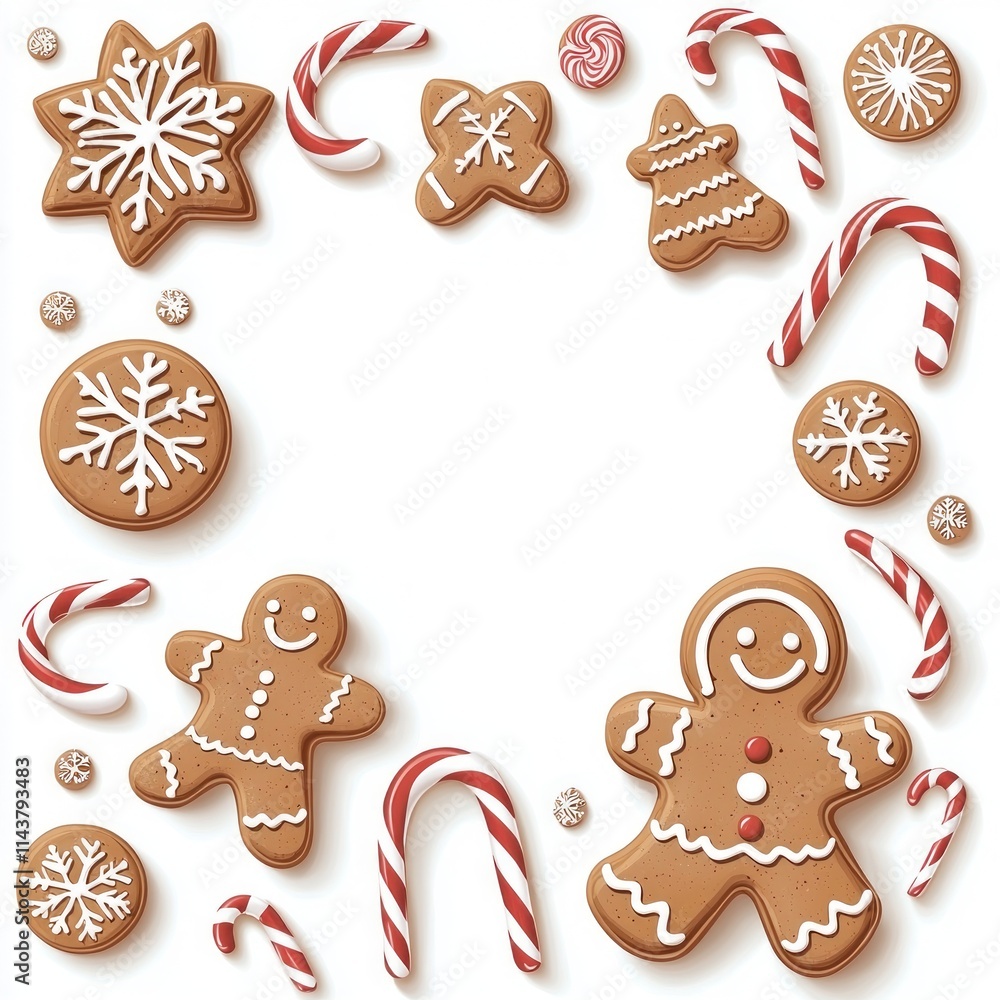 Festive Gingerbread Cookies and Candy Canes Arrangement, Ideal for Holiday Decorations and Sweet Treats, Perfect for Celebrating Christmas and Winter Cheer Festive Gingerbread Cookies and Candy Canes Arrangement, Ideal for Holiday Decorations and Sweet Treats, Perfect for Celebrating Christmas and Winter Cheer