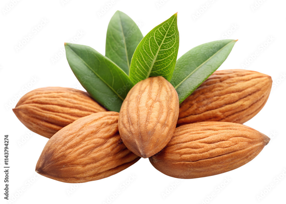 almonds on white background almonds on white background