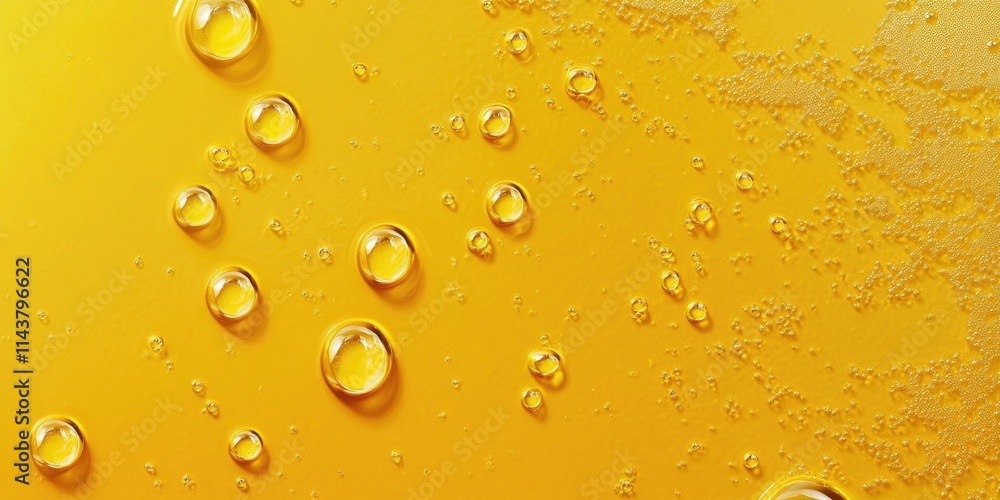 Vibrant yellow texture of a cosmetic serum featuring bubbles, perfect for showcasing the unique qualities of cosmetic serum. Ideal for product promotion, highlighting the refreshing yellow texture of Vibrant yellow texture of a cosmetic serum featuring bubbles, perfect for showcasing the unique qualities of cosmetic serum. Ideal for product promotion, highlighting the refreshing yellow texture of