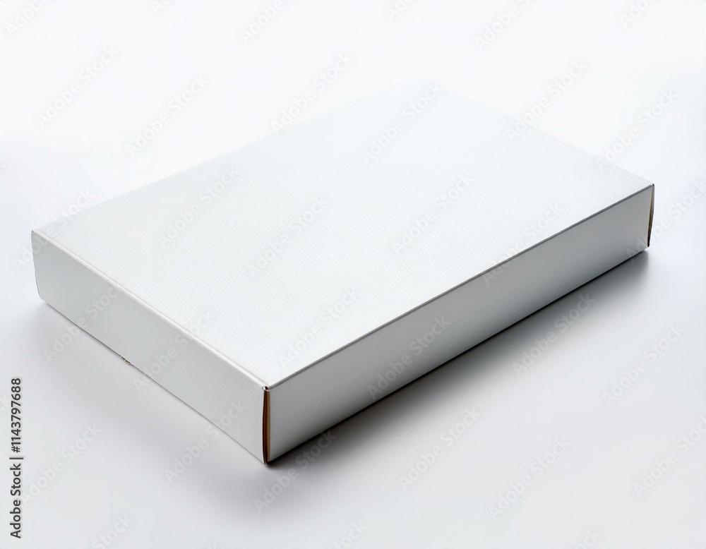 White horizontal rectangle blank box from top side far angle. Generated image White horizontal rectangle blank box from top side far angle. Generated image