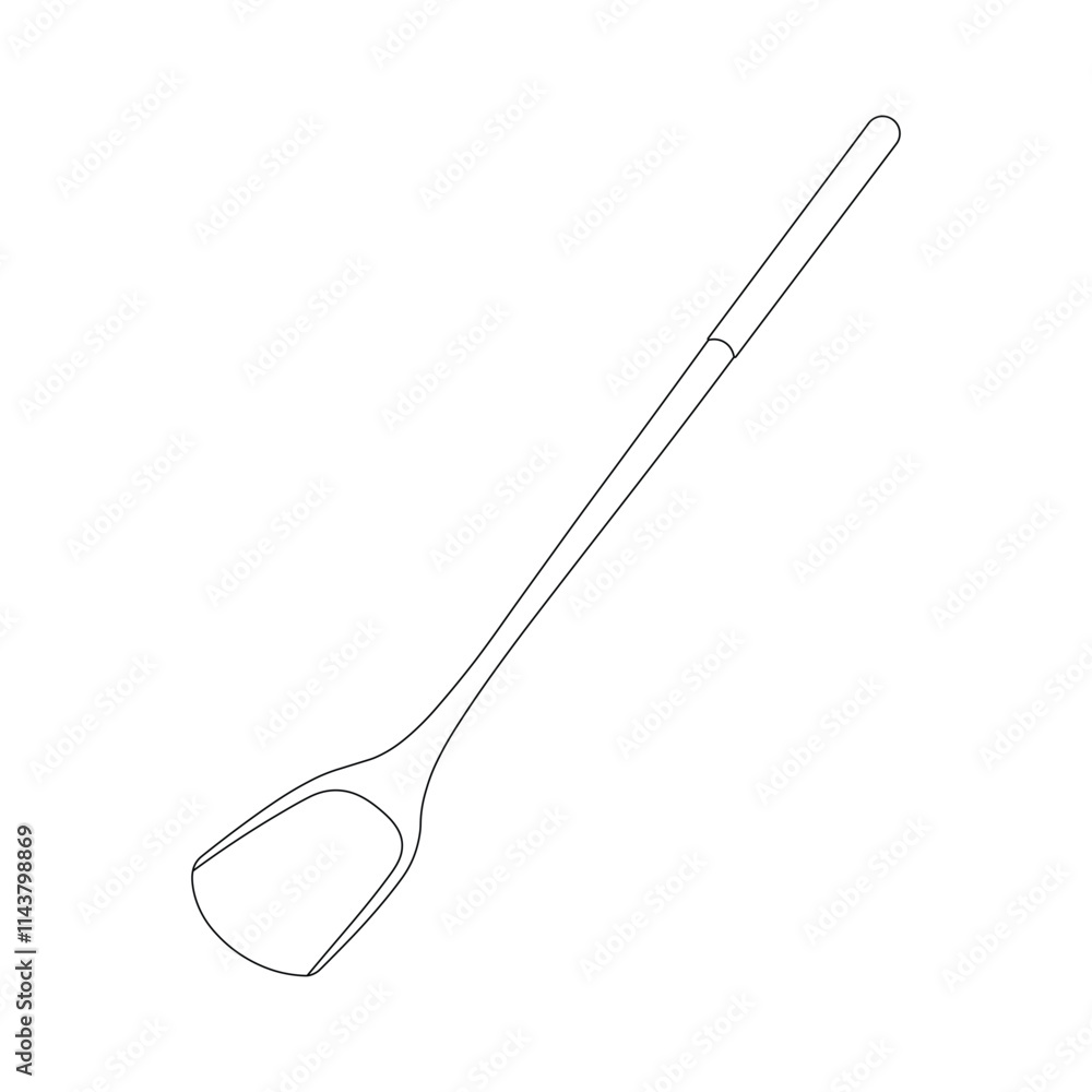 Hand drawn kids drawing illustration spatula cartoon isolated Hand drawn kids drawing illustration spatula cartoon isolated