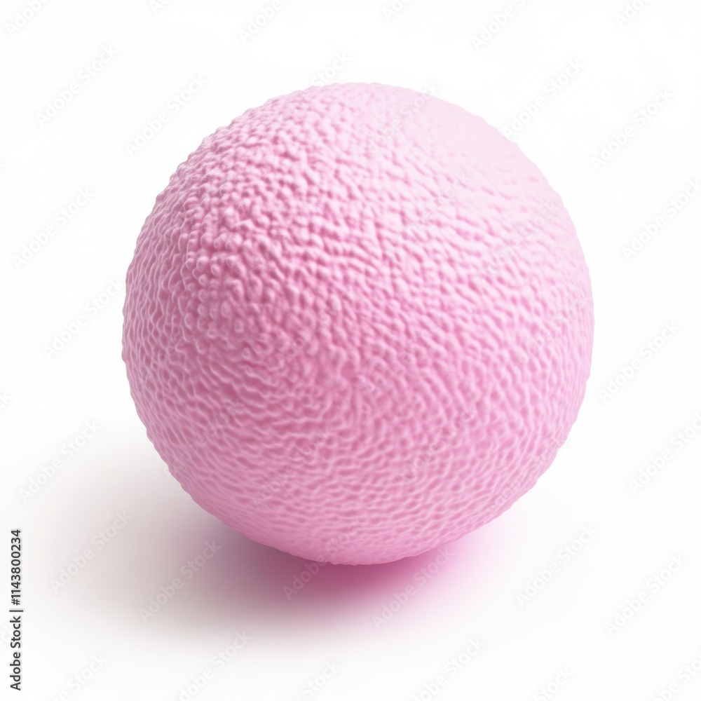 Pink ice cream ball isolated on white background Pink ice cream ball isolated on white background