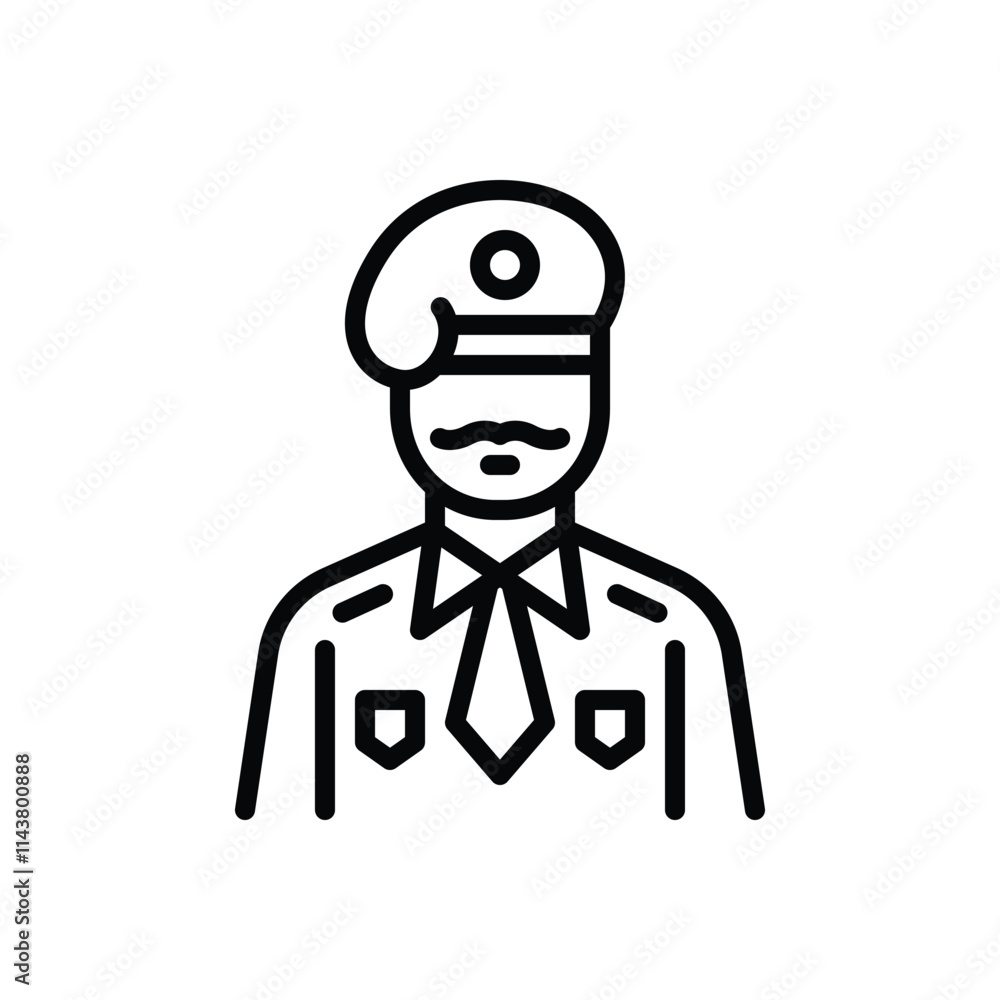 Black line icon for soldier Black line icon for soldier
