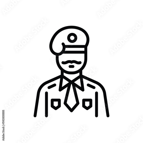 Black line icon for soldier
