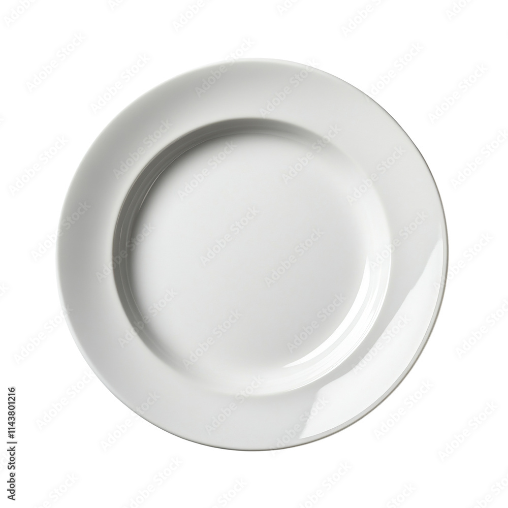 A simple, elegant white plate with a smooth surface and a slightly raised rim. A simple, elegant white plate with a smooth surface and a slightly raised rim.