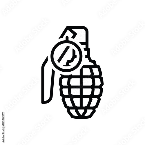 Black line icon for bomb