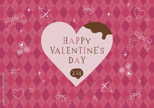 バレンタイン素材イラスト_アーガイル01