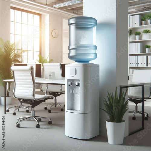 Water Cooler and Purifier A water cooler and purifier in a white