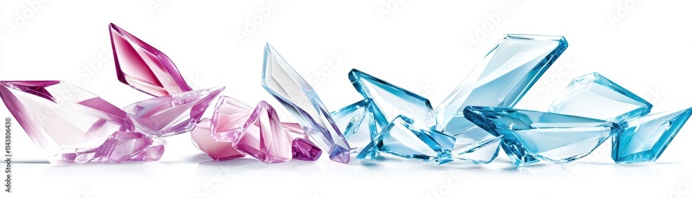 Shattered Crystal Fragments Blue and Pink Gemstones Shattered Crystal Fragments Blue and Pink Gemstones