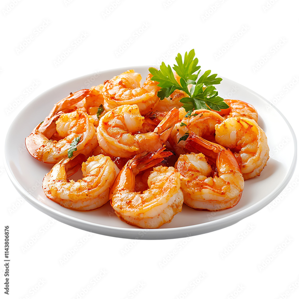 fried shrimps on a white plate fried shrimps on a white plate