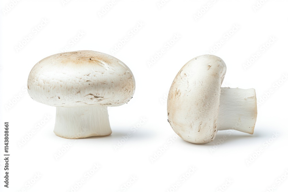 Two fresh mushrooms champignons Two fresh mushrooms champignons