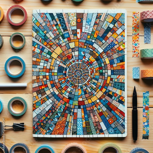 Washi Tape Mosaics Create a mosaic like design using different c photo