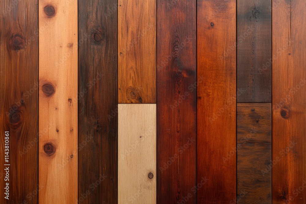 Wooden floorboards showcasing a variety of textures and colors in a rustic setting
