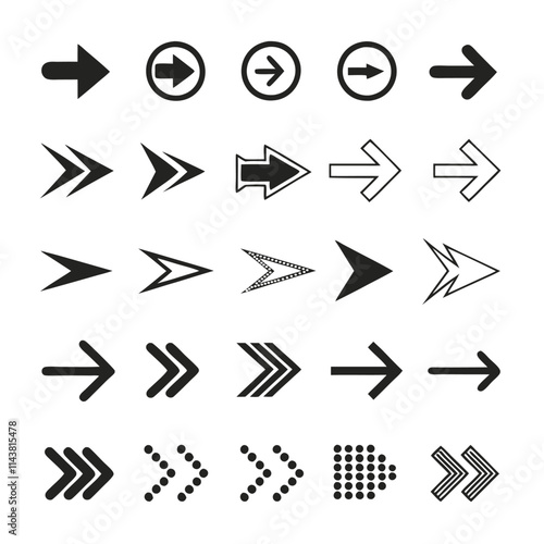 Variety of Arrow Icons for Navigation and Graphic Design