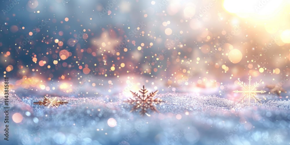 Christmas tree with lights and snowflakes in a winter landscape,Generated By Ai Christmas tree with lights and snowflakes in a winter landscape,Generated By Ai