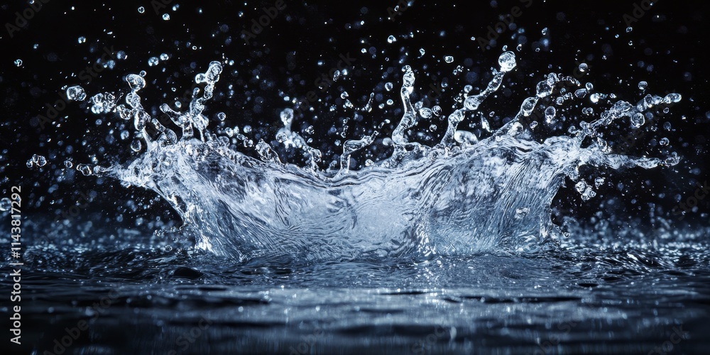 Dynamic Water Splash Captured Against a Dark Background, Highlighting the Beauty and Energy of the Water Splash in Stunning Detail. Experience the Impact of Water Splash in this Visual Masterpiece. Dynamic Water Splash Captured Against a Dark Background, Highlighting the Beauty and Energy of the Water Splash in Stunning Detail. Experience the Impact of Water Splash in this Visual Masterpiece.