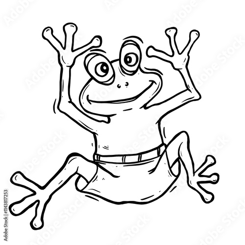 cartoon happy frog