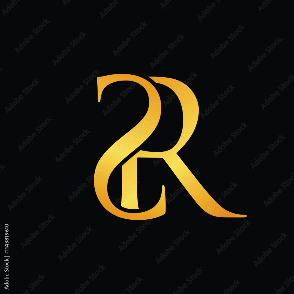 logo design abbreviation letters s and r combined in luxurious gold color logo design abbreviation letters s and r combined in luxurious gold color