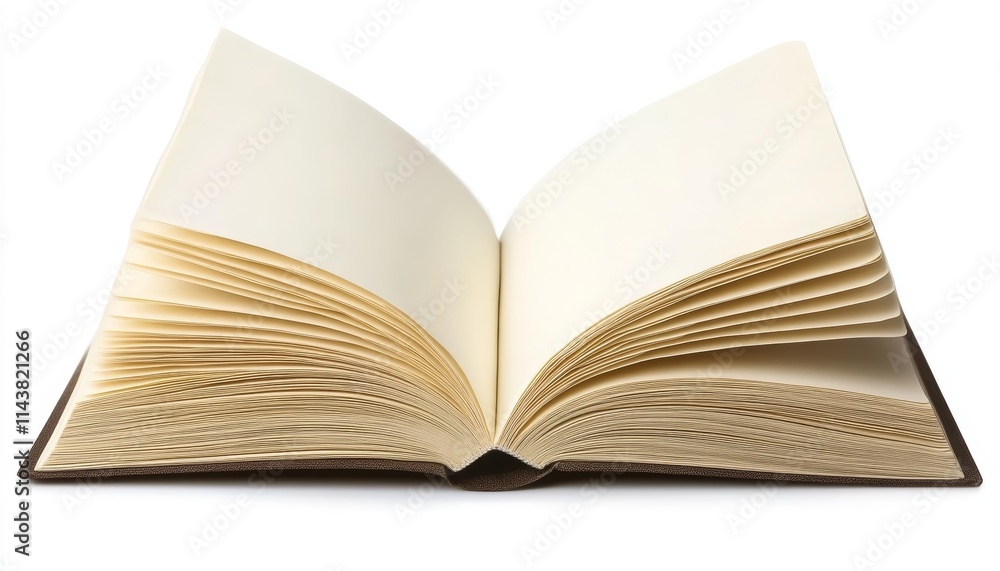 Open book with blank pages isolated on white background Open book with blank pages isolated on white background