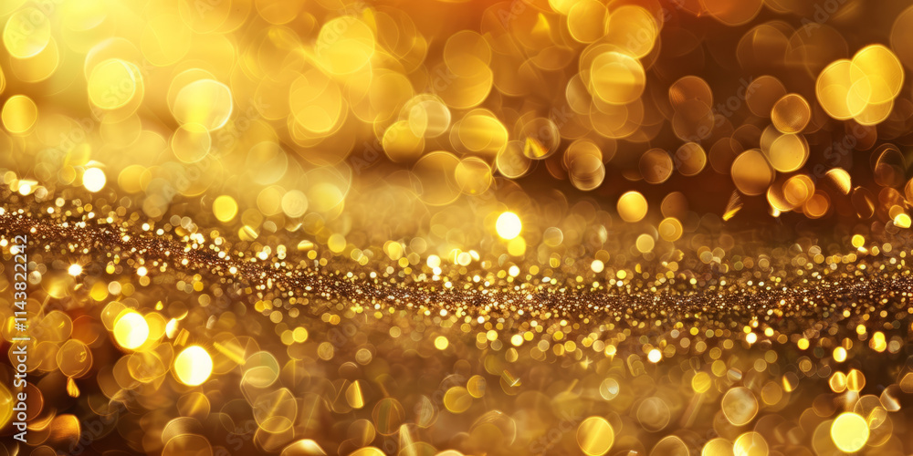 Golden Christmas Lights and Bokeh Background,Generated By Ai Golden Christmas Lights and Bokeh Background,Generated By Ai
