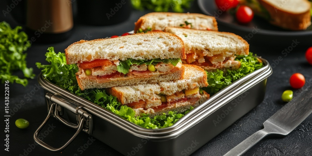 custom made wallpaper toronto digitalDelicious sandwich in a lunch box, perfect for a quick meal. This lunch box features a scrumptious sandwich that makes for an ideal food and drink option for any occasion.