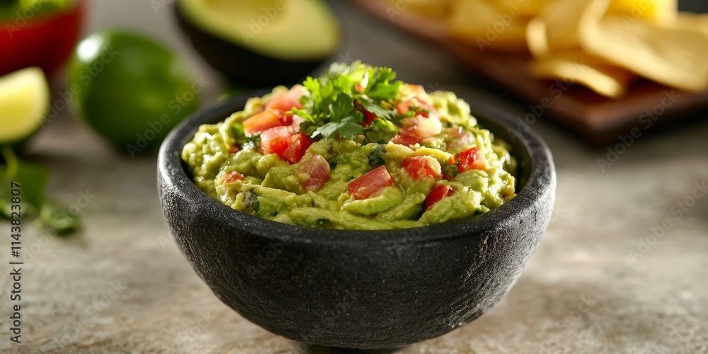 Guacamole sauce displayed on a surface, showcasing its vibrant color and texture. This guacamole sauce adds a fresh and delicious touch to various dishes, enhancing flavors with its rich taste. Guacamole sauce displayed on a surface, showcasing its vibrant color and texture. This guacamole sauce adds a fresh and delicious touch to various dishes, enhancing flavors with its rich taste.