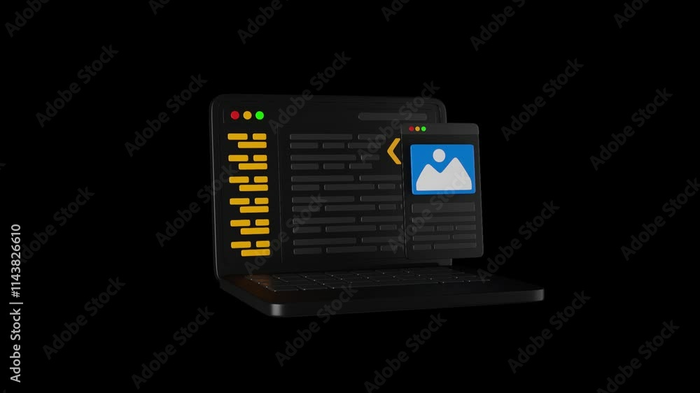 3D Animation Icon of Frond End Developer | Alpha Channel 3D Animation Icon of Frond End Developer | Alpha Channel