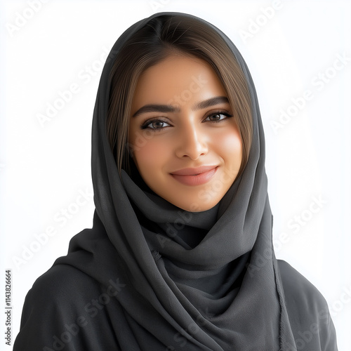 Beautiful middle eastern arabic muslim woman wearing abaya and hijab fashion portraits, Saudi emirati kuwait qatar