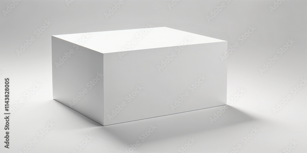 Square White Box on a Light Surface with Subtle Illumination Square White Box on a Light Surface with Subtle Illumination