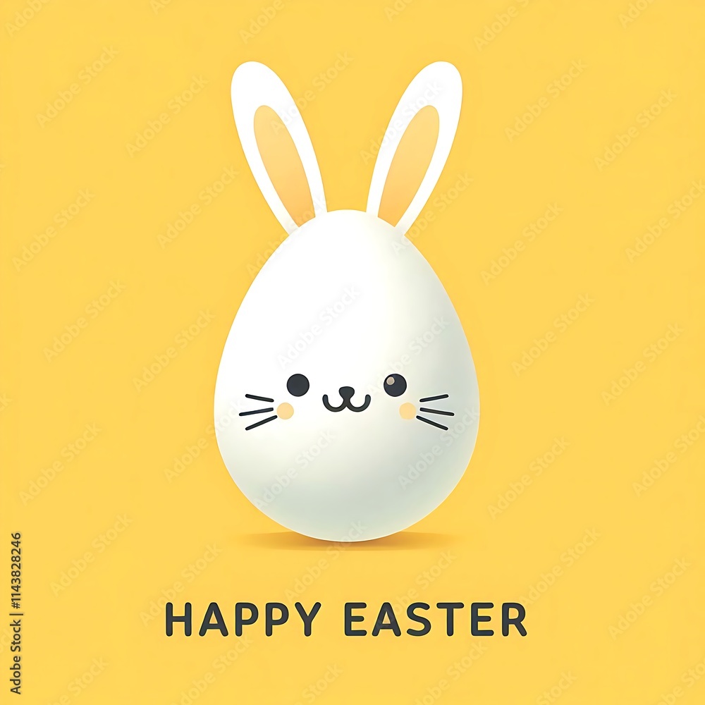 Fototapeta premium Easter egg with bunny ears. Generative AI
