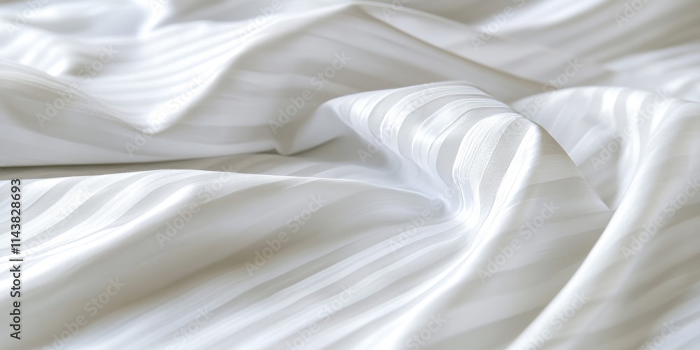 Obraz premium Close up view of bedding sheets featuring ample copy space, perfect for showcasing bedding designs or promotional content related to bedding. Quality bedding sheets highlighted in this image.