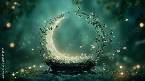 Crescent Moon Cradle in Enc...