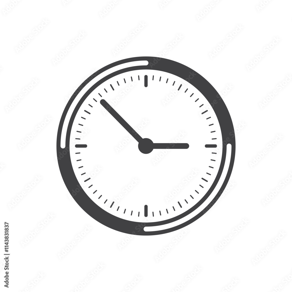 Clock icon in flat style. Round watch vector illustration on isolated background. Timer sign business concept. Clock icon in flat style. Round watch vector illustration on isolated background. Timer sign business concept.
