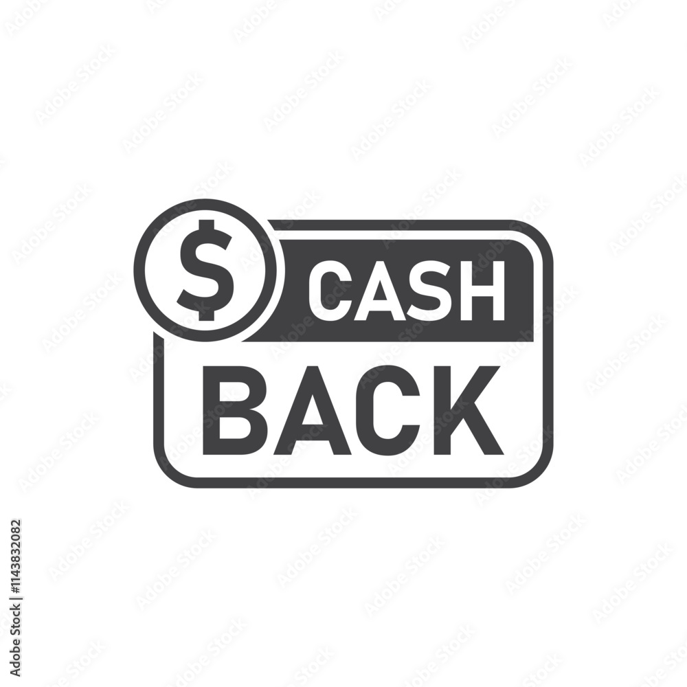 Cashback icon in flat style. Money back label vector illustration on isolated background. Cash back poster sign business concept. Cashback icon in flat style. Money back label vector illustration on isolated background. Cash back poster sign business concept.