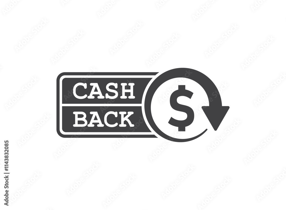 Cashback icon in flat style. Money back label vector illustration on isolated background. Cash back poster sign business concept. Cashback icon in flat style. Money back label vector illustration on isolated background. Cash back poster sign business concept.