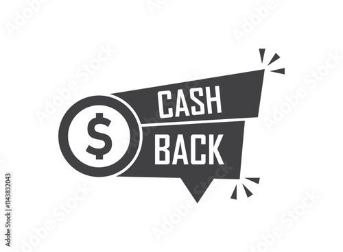 Cashback icon in flat style. Money back label vector illustration on isolated background. Cash back poster sign business concept.