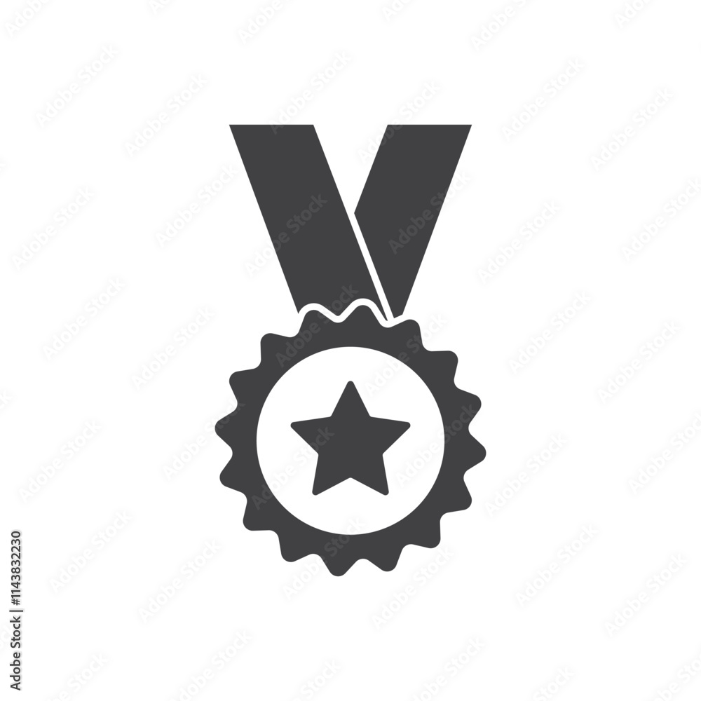 Gold medal icon in flat style. Trophy award vector illustration on isolated background. Winner sign business concept. Gold medal icon in flat style. Trophy award vector illustration on isolated background. Winner sign business concept.