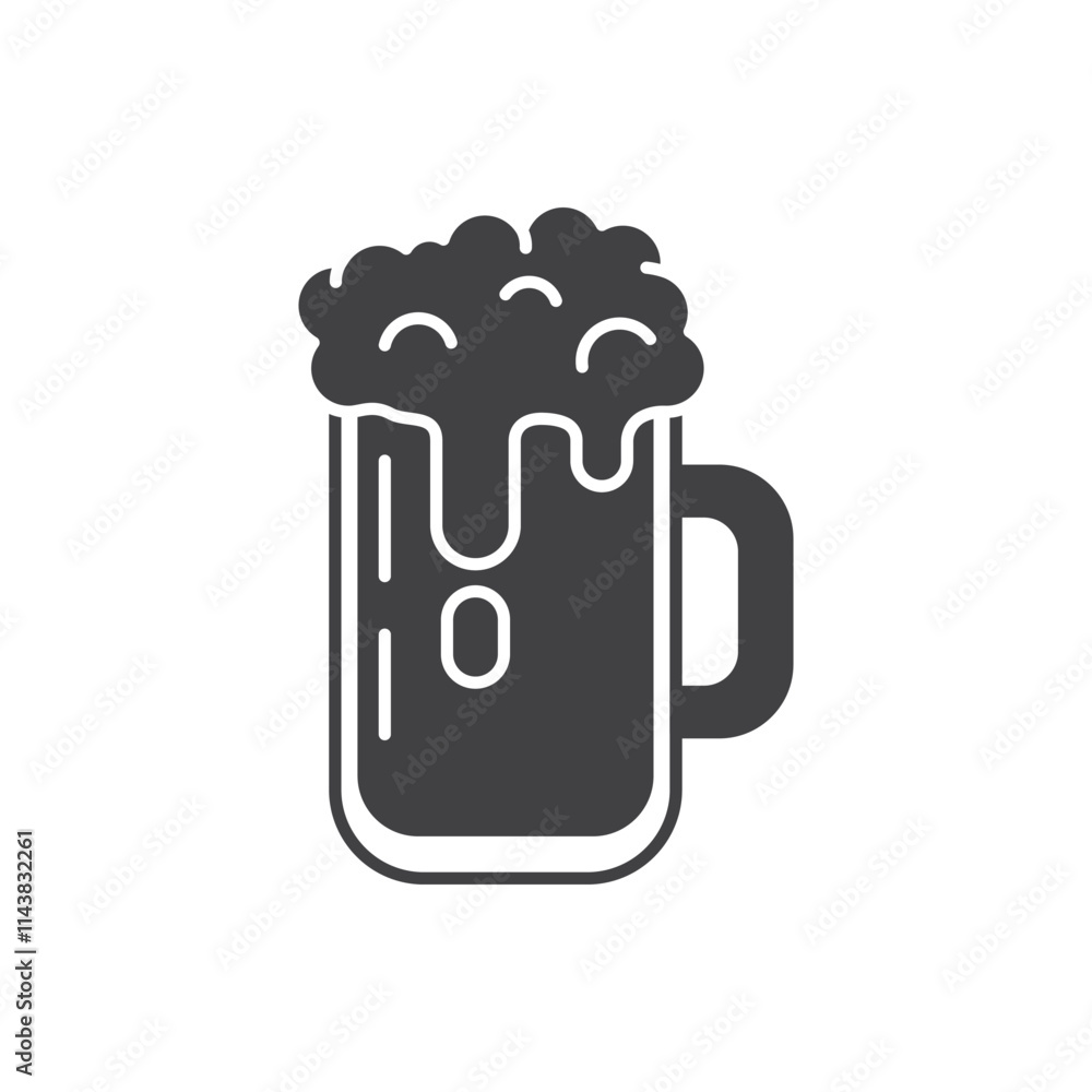 Cold beer icon in flat style. Alcohol drink vector illustration on isolated background. Alcohol glass sign business concept. Cold beer icon in flat style. Alcohol drink vector illustration on isolated background. Alcohol glass sign business concept.