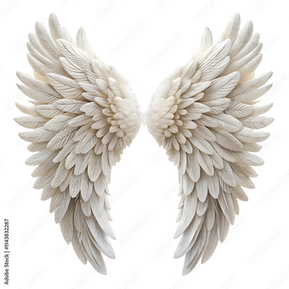 Obraz premium Angel wings isolated on transparent background.